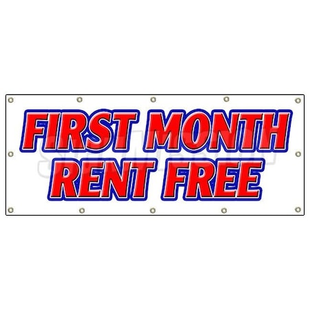 Signmission FIRST MONTH RENT FREE BANNER SIGN apartment promotion rent lease condo B-120 First Month Rent Free